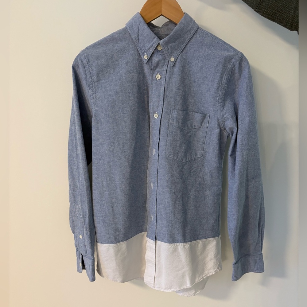 Jack Spade Blue and White Casual Button-Down Shirt